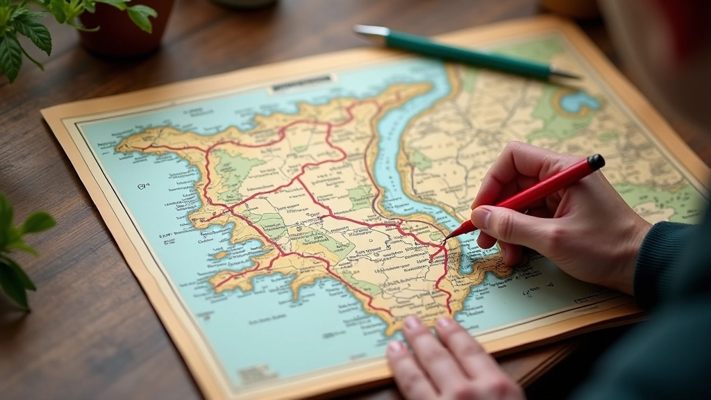 Vintage detailed map of Howth Peninsula showing walking routes and landmarks
